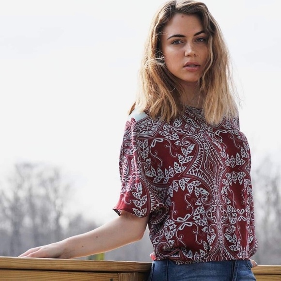 Short Sleeve Boho Print Top - Picture 4 of 4